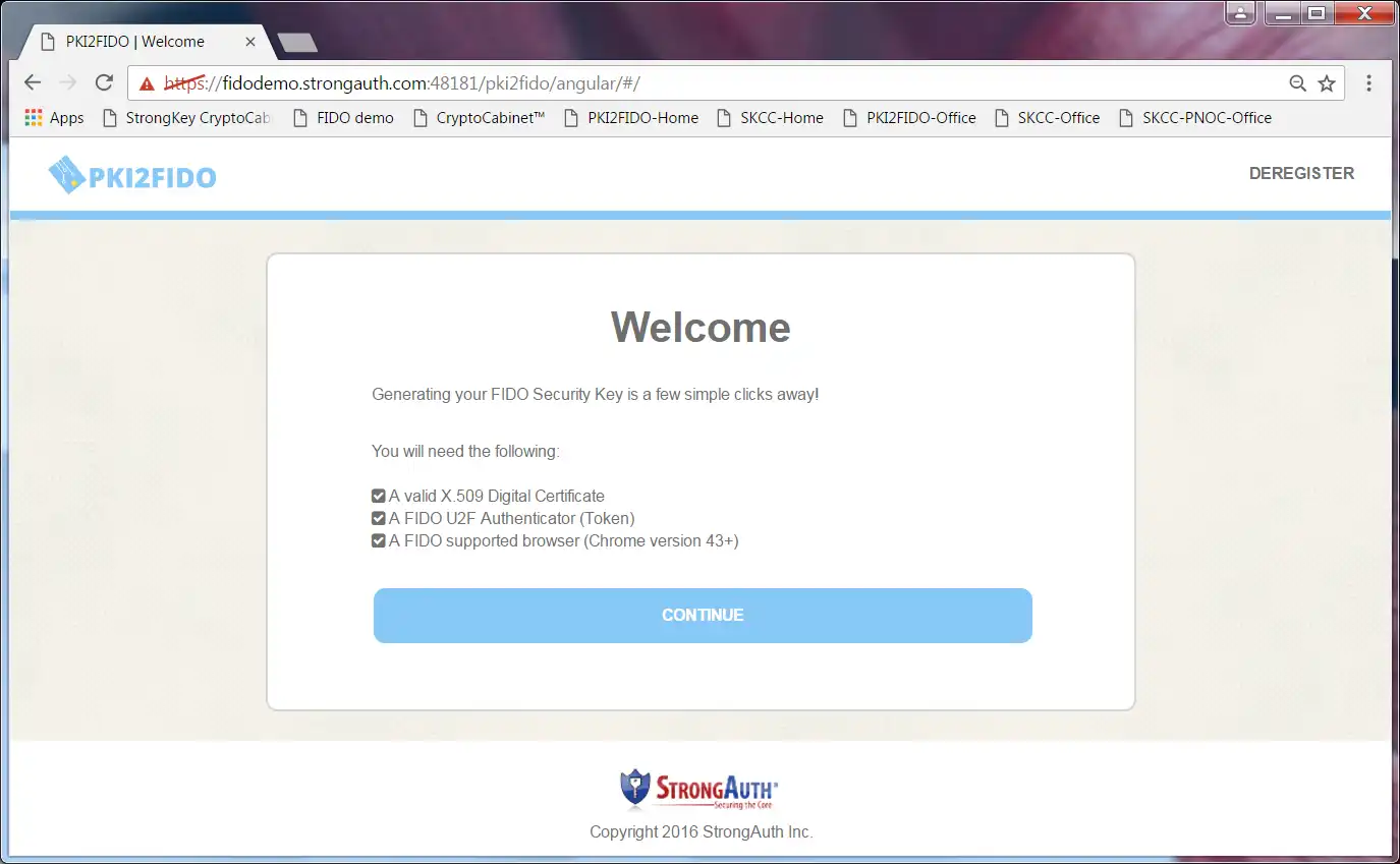 Mag-download ng web tool o web app StrongKey PKI2FIDO