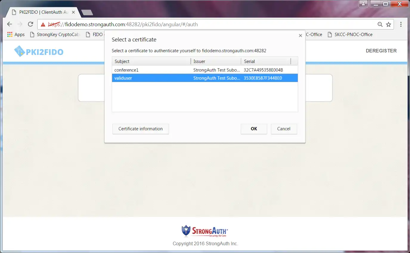 Mag-download ng web tool o web app StrongKey PKI2FIDO