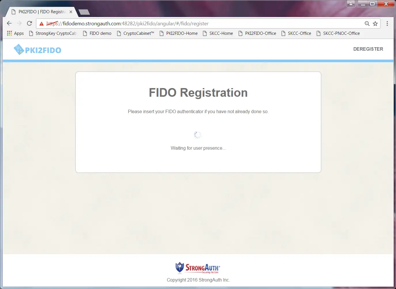 Unduh alat web atau aplikasi web StrongKey PKI2FIDO