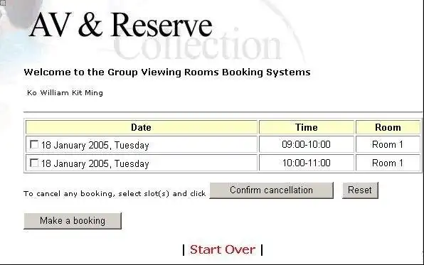 Descargue la herramienta web o la aplicación web Study Room Booking System