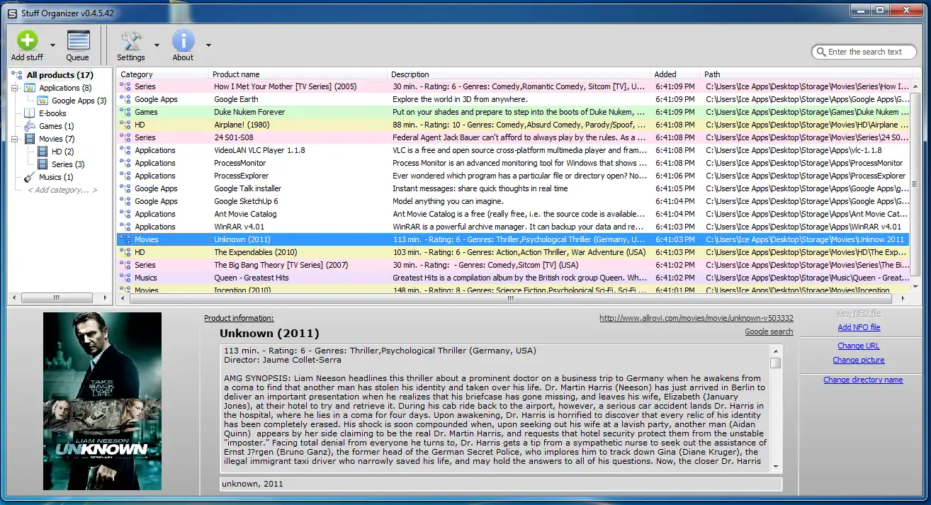 Muat turun alat web atau aplikasi web Stuff Organizer