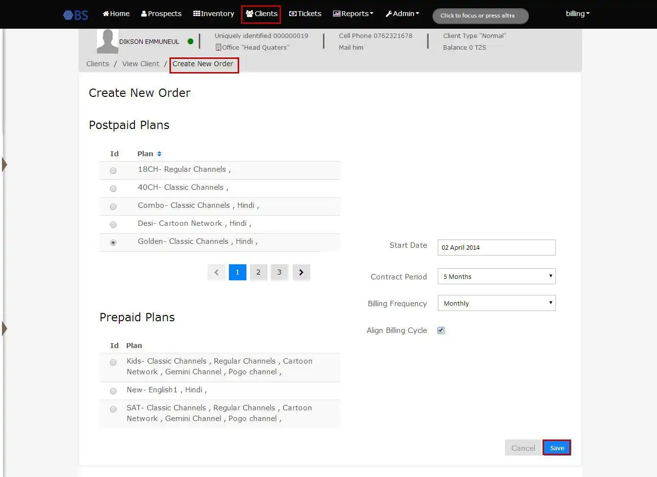 Download web tool or web app SUBSCRIPTION BILLING