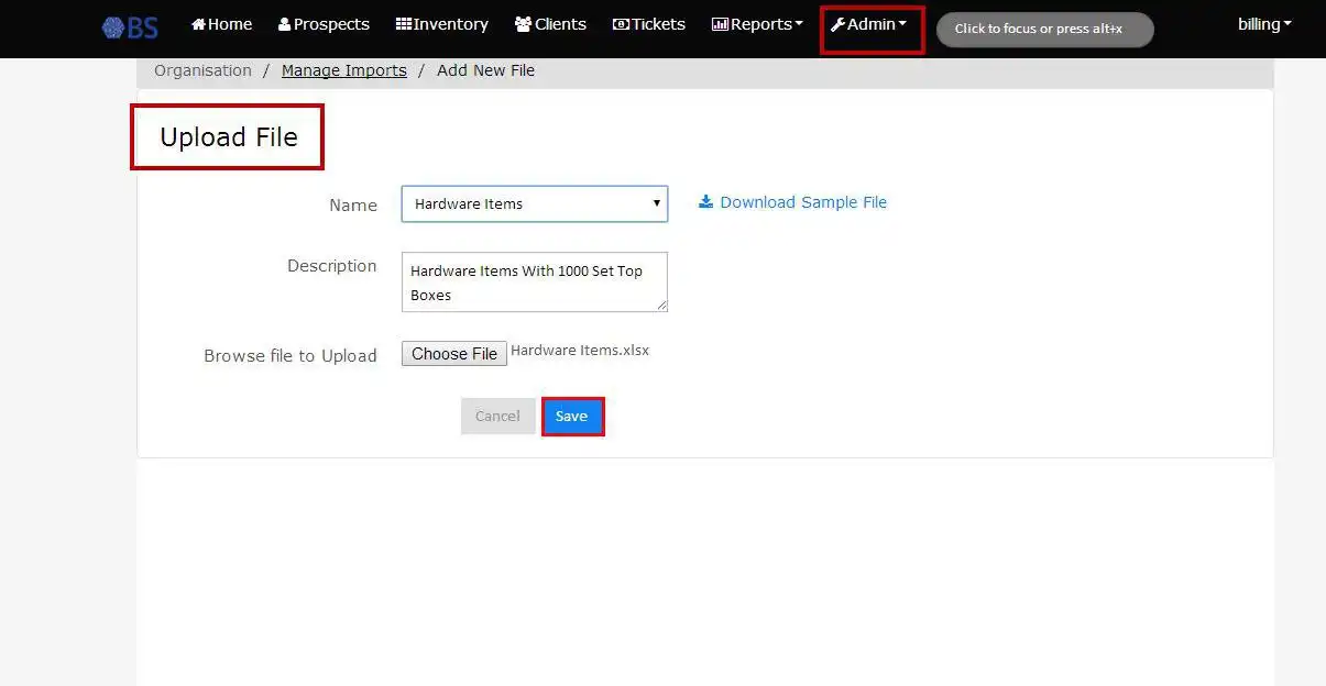 Download web tool or web app SUBSCRIPTION BILLING