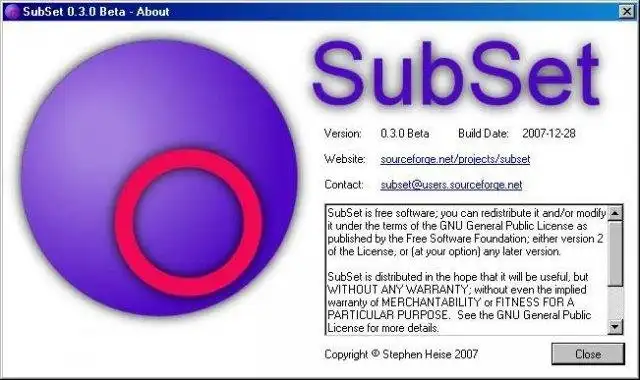Download webtool of webapp SubSet
