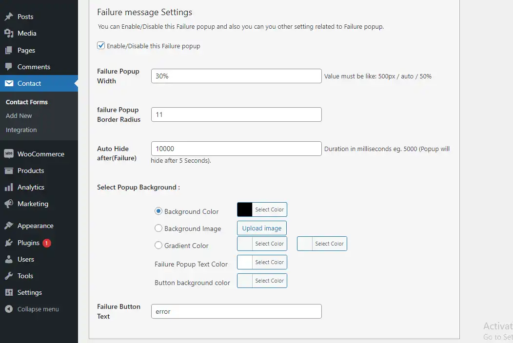 Mag-download ng web tool o web app Success Fail Popup Message For Contact