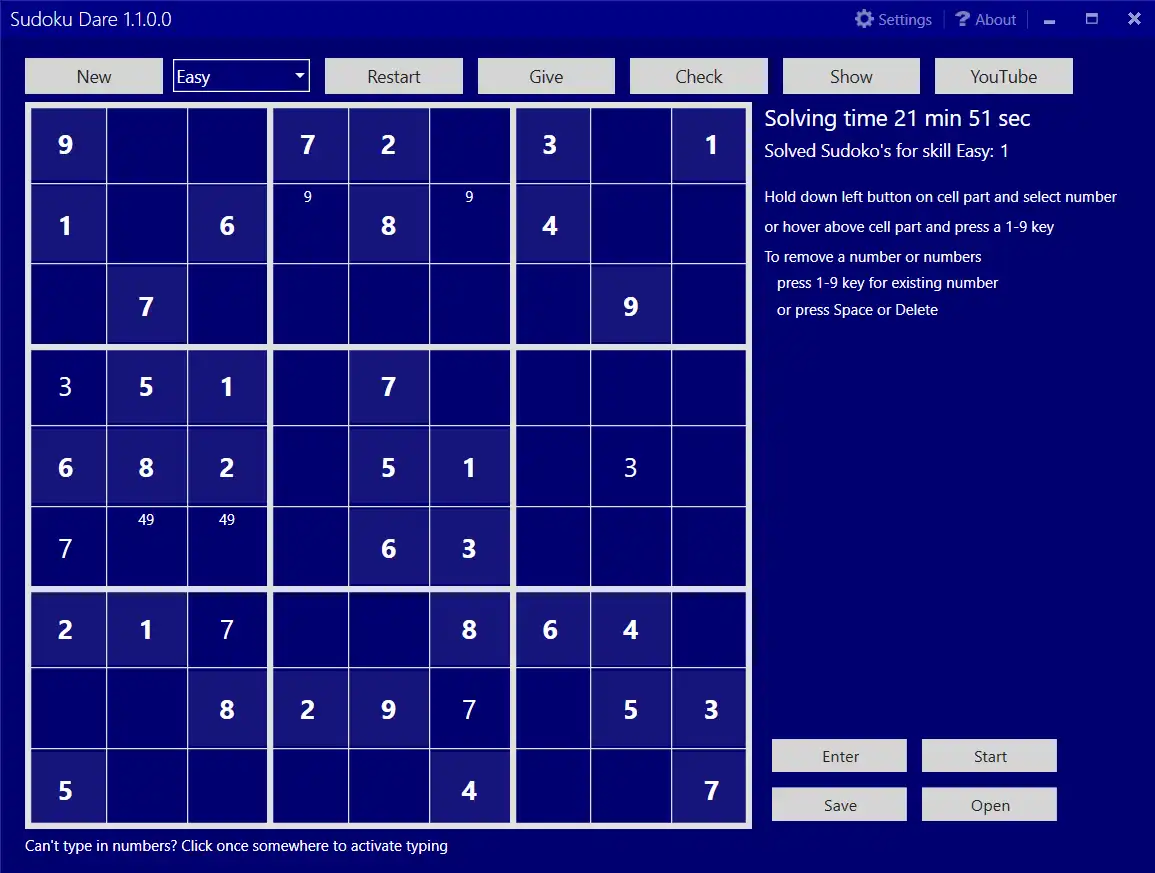 ดาวน์โหลดเครื่องมือเว็บหรือเว็บแอป Sudoku Dare เพื่อเรียกใช้ใน Windows ออนไลน์ผ่าน Linux ออนไลน์