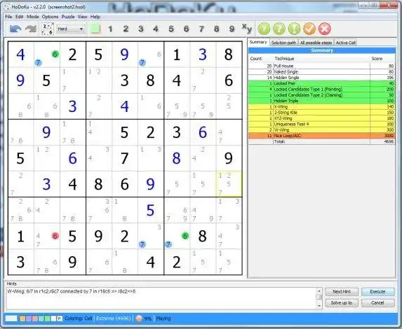 Java용 웹 도구 또는 웹 앱 Sudoku 다운로드 - HoDoKu
