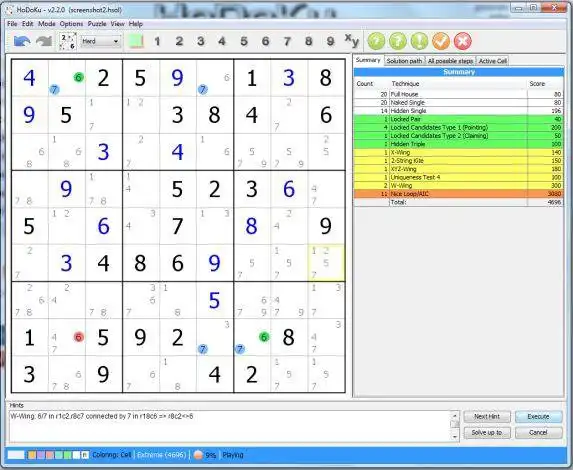 Baixe a ferramenta da web ou o aplicativo da web Sudoku para Java - HoDoKu para rodar em Linux online