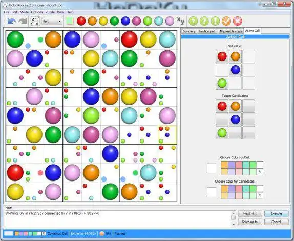 Web ツールまたは Web アプリ Sudoku for Java - HoDoKu をダウンロードして、オンラインの Linux ではなくオンラインの Windows で実行します