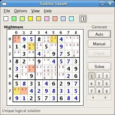 Unduh alat web atau aplikasi web Sudoku Savant untuk dijalankan di Linux online