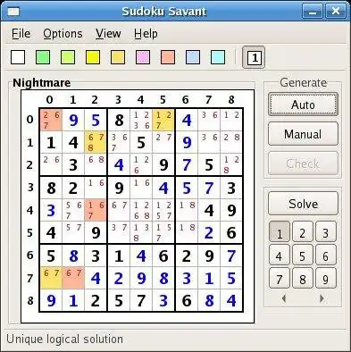 下载 Web 工具或 Web 应用程序 Sudoku Savant 以在 Linux 中在线运行