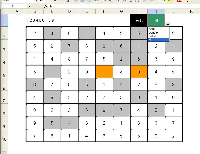 웹 도구 또는 웹 앱 Sudoku 스프레드시트 다운로드