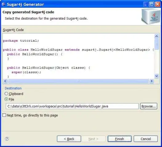 Download web tool or web app Sugar4j