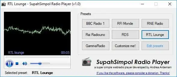 Tải xuống công cụ web hoặc ứng dụng web SupahSimpol Radio Player