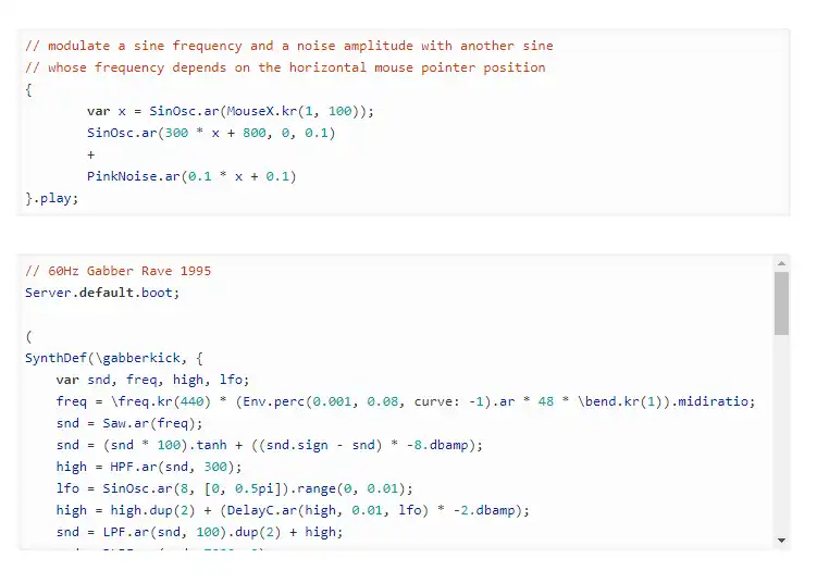 Muat turun alat web atau aplikasi web SuperCollider