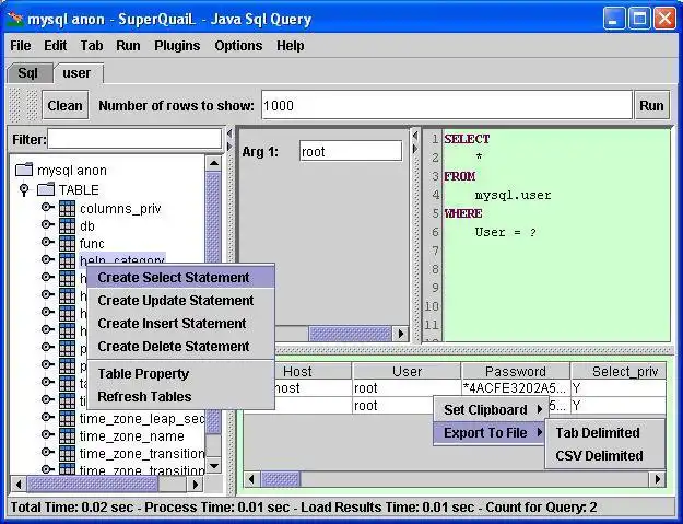 Download web tool or web app SuperQuaiL - Java SQL Query Builder