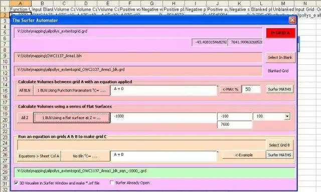 Download web tool or web app SurferVolumeCalcAutomator to run in Windows online over Linux online