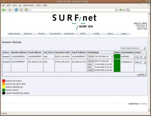 قم بتنزيل أداة الويب أو تطبيق الويب SURFnet IDS