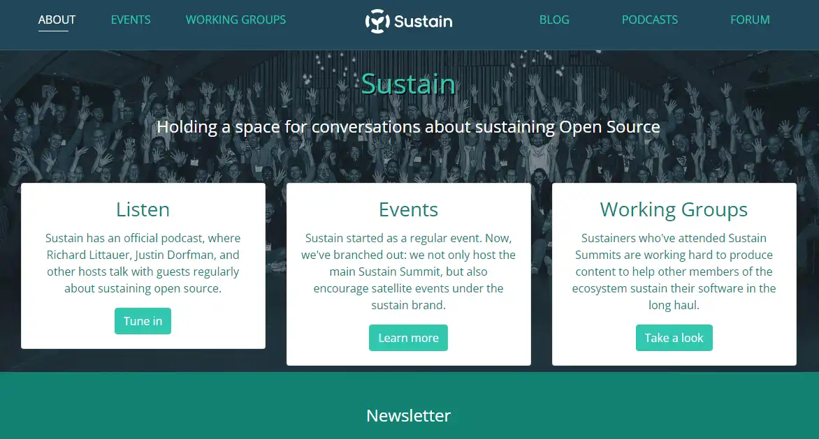 قم بتنزيل أداة الويب أو تطبيق الويب موقع SustainOSS.org