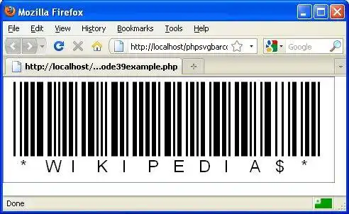 Download web tool or web app SVG barcode for PHP Application 