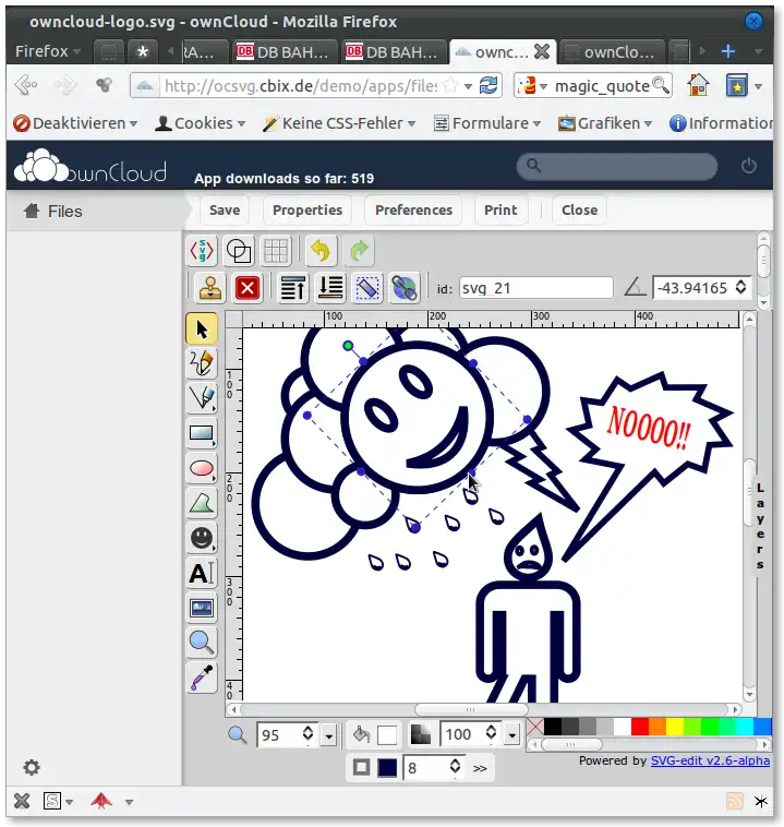 Pobierz narzędzie internetowe lub aplikację internetową, edytor SVG dla ownCloud