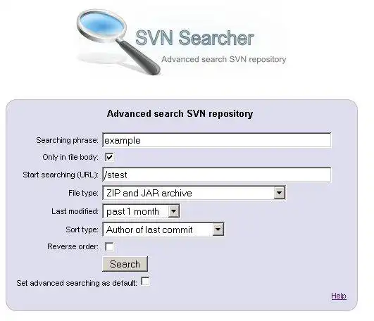 Tải xuống công cụ web hoặc ứng dụng web Tìm kiếm SVN