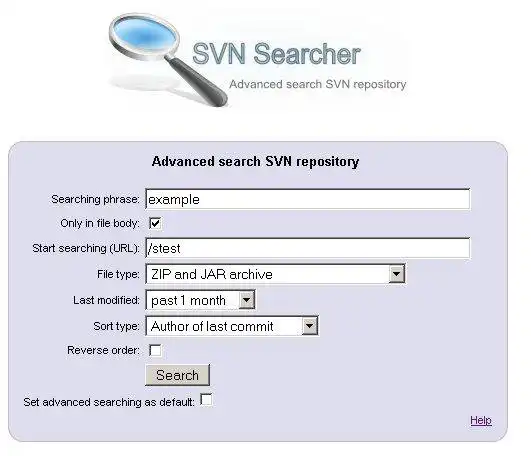 Descargue la herramienta web o la aplicación web SVN Search