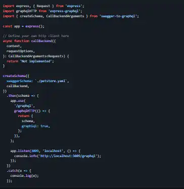 Scarica lo strumento Web o l'app Web Swagger-to-GraphQL