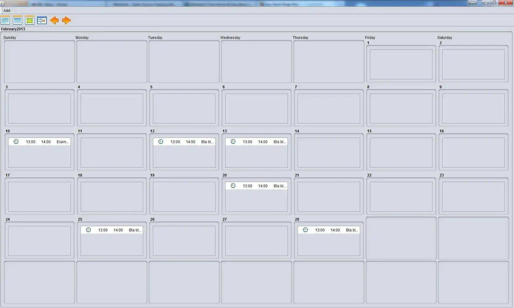 Tải xuống công cụ web hoặc ứng dụng web Swing Calendar Bean