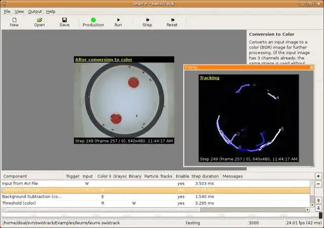 Download web tool or web app SwisTrack to run in Windows online over Linux online