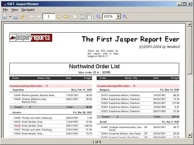 Download web tool or web app SWTJasperViewer