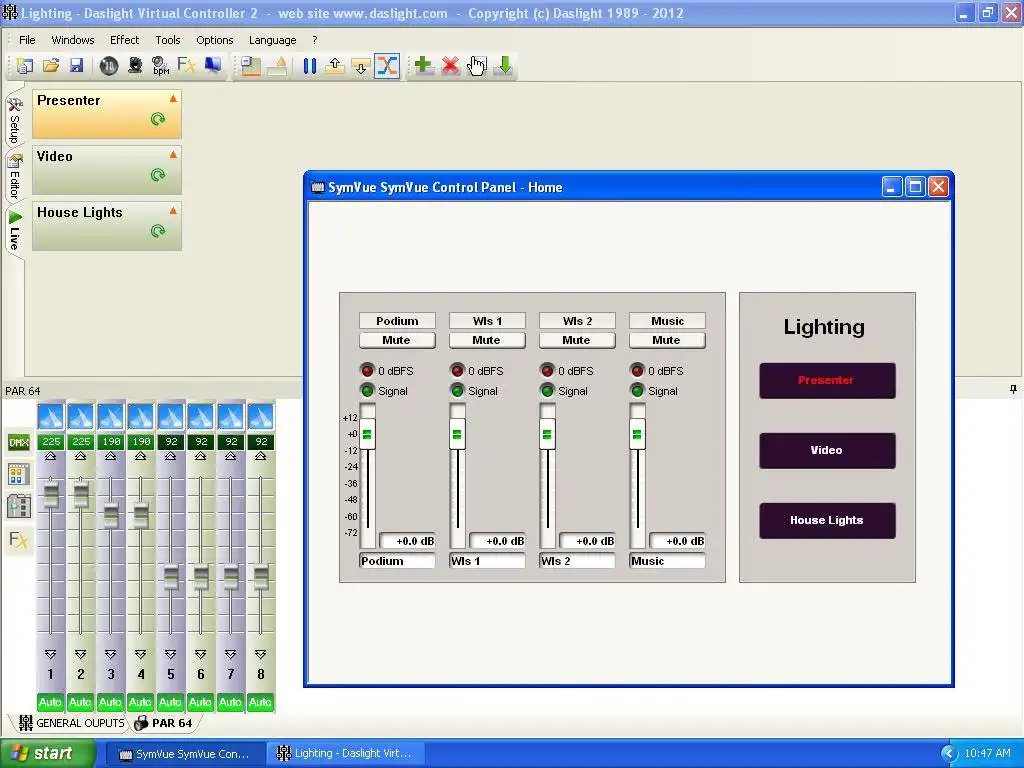 Téléchargez l'outil Web ou l'application Web Symetrix SymVue Automation pour une exécution sous Windows en ligne sur Linux en ligne