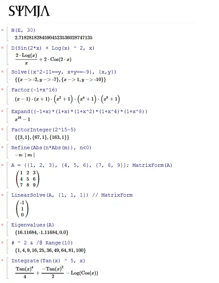 Descărcați instrumentul web sau aplicația web Symja Java Computer Algebra