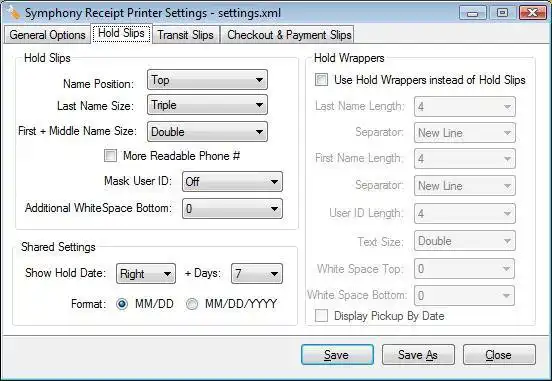 Загрузите веб-инструмент или веб-приложение Symphony Receipt Printer