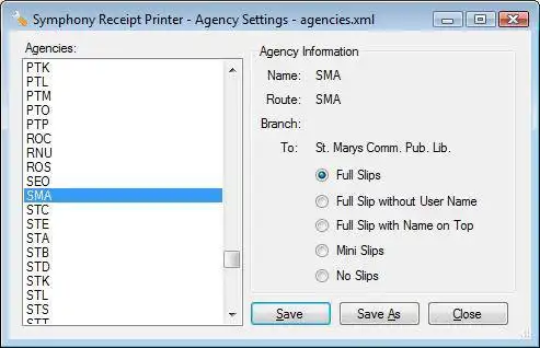 Загрузите веб-инструмент или веб-приложение Symphony Receipt Printer