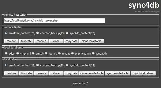 WebツールまたはWebアプリsync4dbをダウンロードします