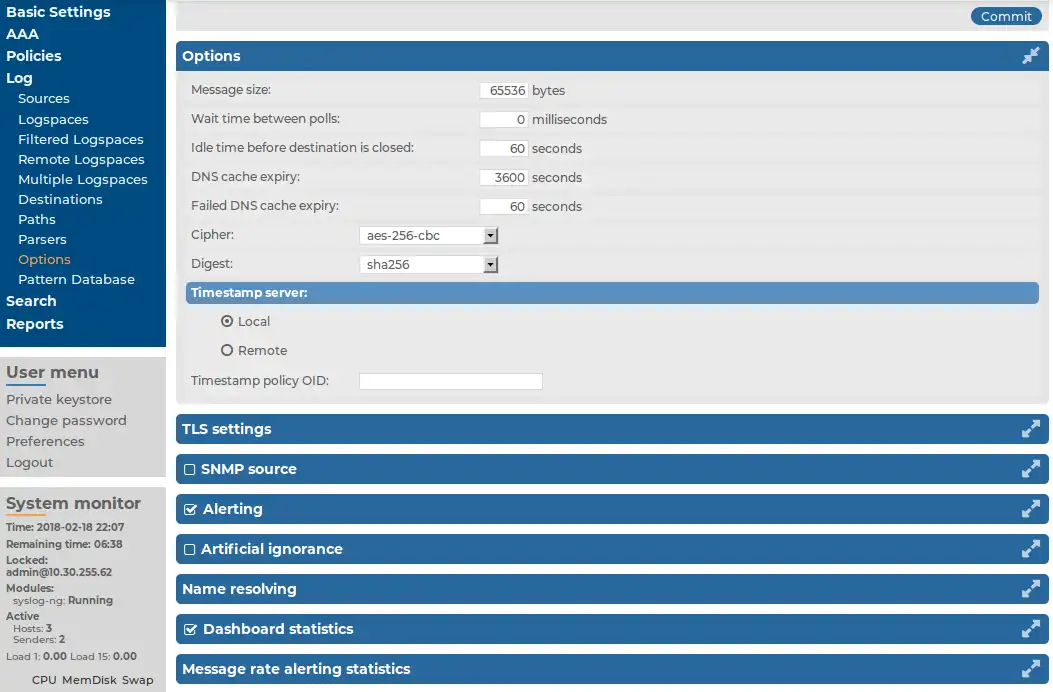 قم بتنزيل أداة الويب أو تطبيق الويب syslog-ng