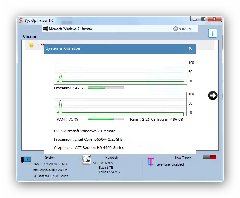 Download web tool or web app Sys Optimizer