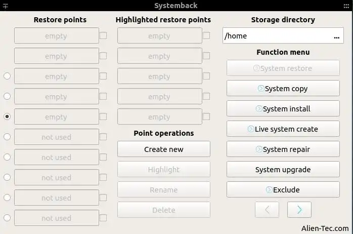 Scarica lo strumento web o l'app web Systemback 2