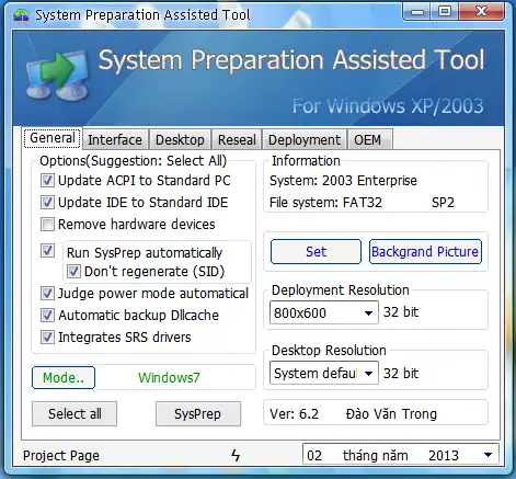 Download web tool or web app System Preparation Assisted Tool