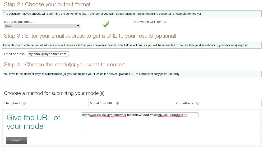 Unduh alat web atau aplikasi web Sistem Biologi Format Converter