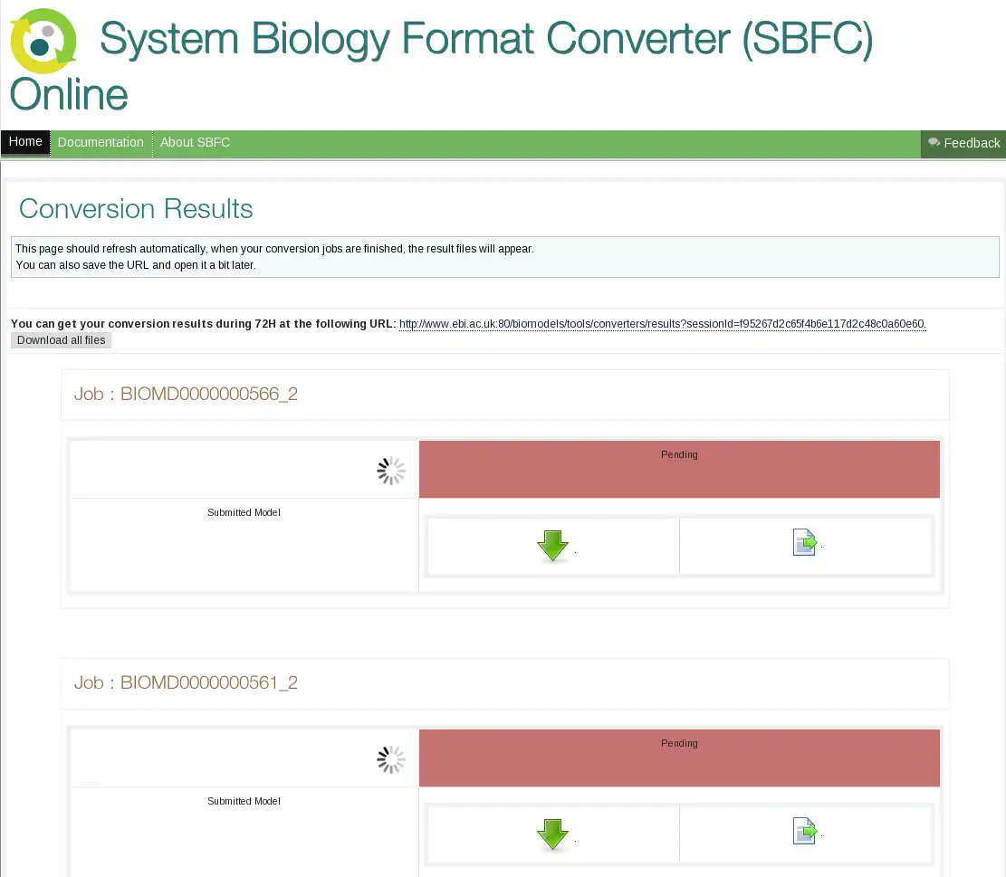 Download web tool or web app Systems Biology Format Converter