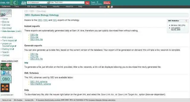 Download web tool or web app Systems Biology Ontology to run in Windows online over Linux online
