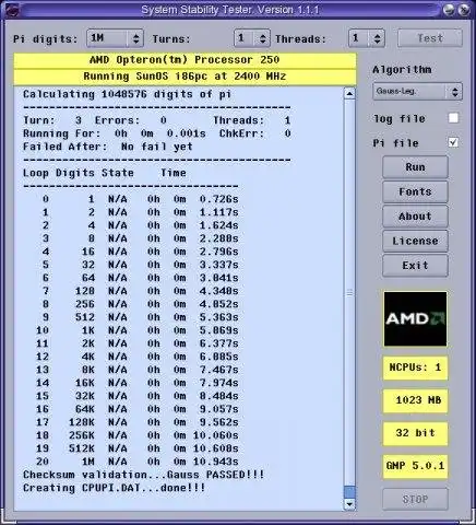 Download web tool or web app System Stability Tester