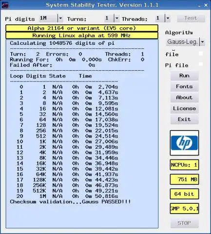 Baixe a ferramenta da web ou o aplicativo da web System Stability Tester para rodar em Linux online