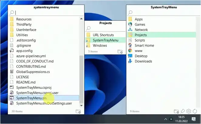 הורד כלי אינטרנט או אפליקציית אינטרנט SystemTrayMenu