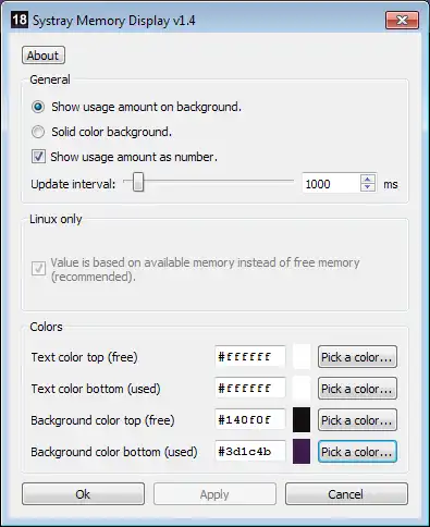 Download web tool or web app Systray Memory Display