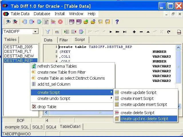 Download web tool or web app Tabdiff