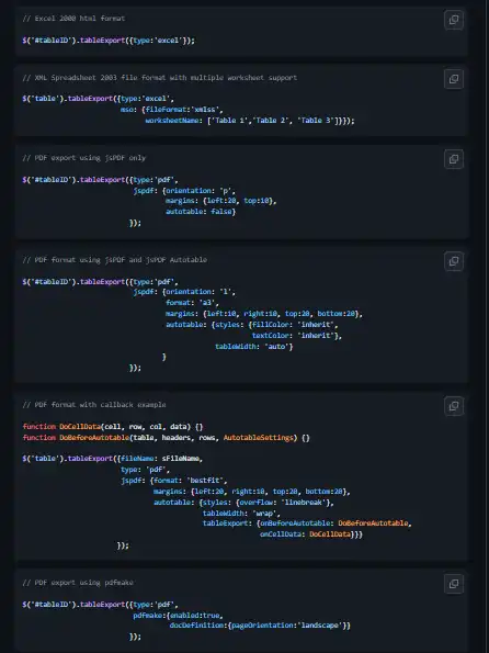 Téléchargez l'outil Web ou l'application Web tableExport.jquery.plugin