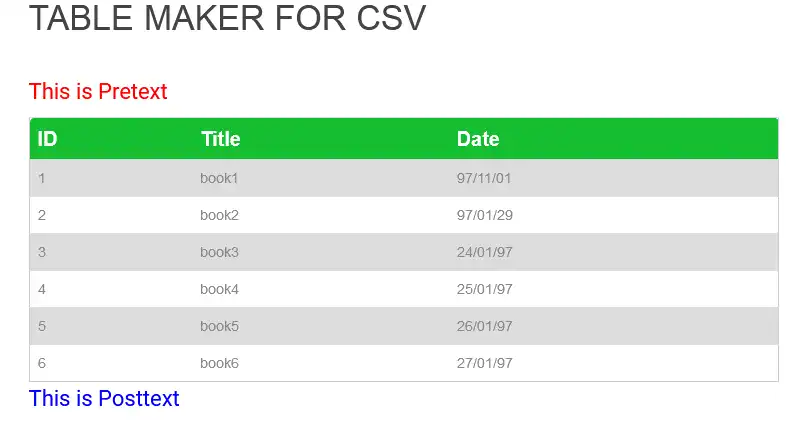 Tải xuống công cụ web hoặc ứng dụng web Table Maker cho CSV